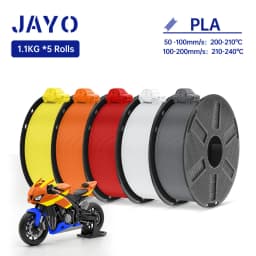 JAYO 3D Filament PLA +/PLA Meta/ PLA Matte/PLA PLUS 2.0/ PLA 1.75MM 5Rolls Coloful Neatly Wound 3D Printer Filament 1.1KG