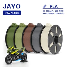 JAYO 3D Filament PLA +/PLA Meta/ PLA Matte/PLA PLUS 2.0/ PLA 1.75MM 5Rolls Coloful Neatly Wound 3D Printer Filament 1.1KG