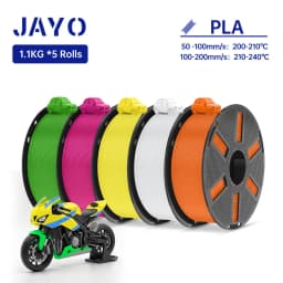 JAYO 3D Filament PLA +/PLA Meta/ PLA Matte/PLA PLUS 2.0/ PLA 1.75MM 5Rolls Coloful Neatly Wound 3D Printer Filament 1.1KG