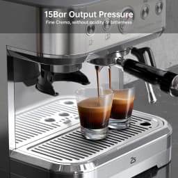 Coffee Machine with Milk Frother ALL-in-One Espresso Machine with Grinder Latte Cappuccino 15 Bar Italian Pump 2.3 L Water Tank