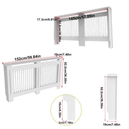 S/M/L/XL White Radiator Cover Wall Cabinet MDF Modern Wood Cabinet Grill Cover