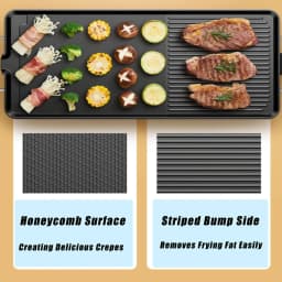 DayPlus Electric Smokeless Grill, 1500W Electric Indoor BBQ Barbecue Grill, Household Cooking&Adjustable Temperature&Drip Tray