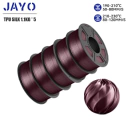 JAYO 5Rolls JAYO TPU SILK 98A 3D Filament Flexible 1.75mm+/-0.02mm 3D Printer SILK Texture Smooth High Quality New Fast Shipping