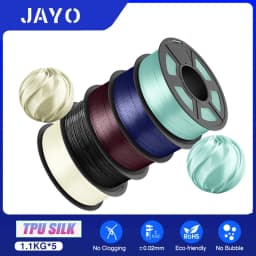 JAYO 5Rolls JAYO TPU SILK 98A 3D Filament Flexible 1.75mm+/-0.02mm 3D Printer SILK Texture Smooth High Quality New Fast Shipping