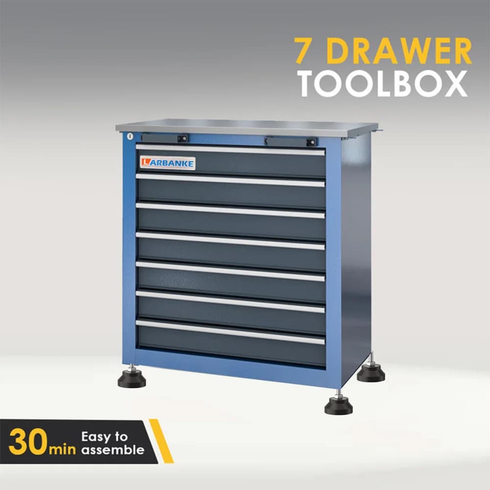7-Drawer Tool Chest Toolbox, With Four Padded Feet, Can Be Combined Storage System with Tool Chest