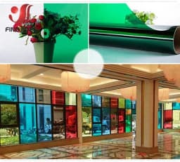 Color Glass Shop Mall KTV Sliding Door Stickers Self-Adhesive Window Film Transparent Insulation Cellophane Decorative Film