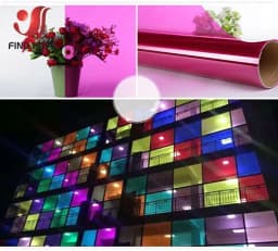 Color Glass Shop Mall KTV Sliding Door Stickers Self-Adhesive Window Film Transparent Insulation Cellophane Decorative Film
