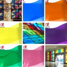 Color Glass Shop Mall KTV Sliding Door Stickers Self-Adhesive Window Film Transparent Insulation Cellophane Decorative Film