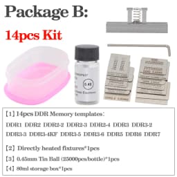 14/20pcs/set BGA Flocking Ball Stencil Special Kit, Direct Heat Stencil For DDR4-BGA96 BGA78 DDR3-2 DDR5 DDR6 DDR7 Chip Repair
