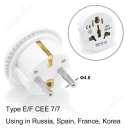 EU Plug Adapter Universal 16A EU Converter 2 Round Pin Socket AU UK CN US To EU Wall Socket AC 250V Travel Adapter High Quality