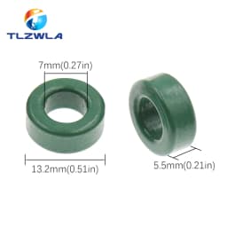 10PCS Green Magnetic Ring Ferrite Magnetic Ring 13*7*5 Anti-interference Core Filter Inductance Transformer Magnetic Ring