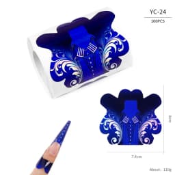 100 Pcs Professional Nail Forms Acrylic UV Gel Polish Nail Extension Stencil Manicure Tools DIY French Manicure Adhesive Sticker