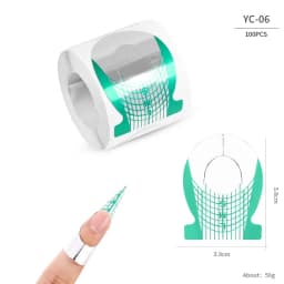 100 Pcs Professional Nail Forms Acrylic UV Gel Polish Nail Extension Stencil Manicure Tools DIY French Manicure Adhesive Sticker