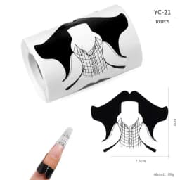 100 Pcs Professional Nail Forms Acrylic UV Gel Polish Nail Extension Stencil Manicure Tools DIY French Manicure Adhesive Sticker