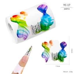 100 Pcs Professional Nail Forms Acrylic UV Gel Polish Nail Extension Stencil Manicure Tools DIY French Manicure Adhesive Sticker