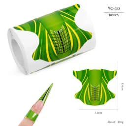100 Pcs Professional Nail Forms Acrylic UV Gel Polish Nail Extension Stencil Manicure Tools DIY French Manicure Adhesive Sticker