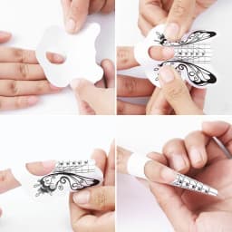 100 Pcs Professional Nail Forms Acrylic UV Gel Polish Nail Extension Stencil Manicure Tools DIY French Manicure Adhesive Sticker