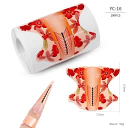 100 Pcs Professional Nail Forms Acrylic UV Gel Polish Nail Extension Stencil Manicure Tools DIY French Manicure Adhesive Sticker