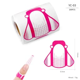 100 Pcs Professional Nail Forms Acrylic UV Gel Polish Nail Extension Stencil Manicure Tools DIY French Manicure Adhesive Sticker