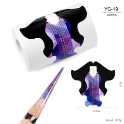100 Pcs Professional Nail Forms Acrylic UV Gel Polish Nail Extension Stencil Manicure Tools DIY French Manicure Adhesive Sticker