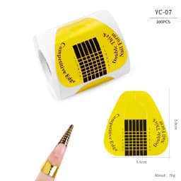 100 Pcs Professional Nail Forms Acrylic UV Gel Polish Nail Extension Stencil Manicure Tools DIY French Manicure Adhesive Sticker