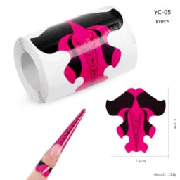 100 Pcs Professional Nail Forms Acrylic UV Gel Polish Nail Extension Stencil Manicure Tools DIY French Manicure Adhesive Sticker