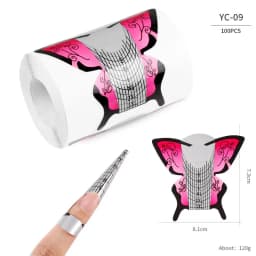 100 Pcs Professional Nail Forms Acrylic UV Gel Polish Nail Extension Stencil Manicure Tools DIY French Manicure Adhesive Sticker