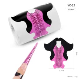 100 Pcs Professional Nail Forms Acrylic UV Gel Polish Nail Extension Stencil Manicure Tools DIY French Manicure Adhesive Sticker