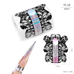100 Pcs Professional Nail Forms Acrylic UV Gel Polish Nail Extension Stencil Manicure Tools DIY French Manicure Adhesive Sticker