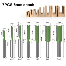 1-7pcs 6mm 1/4 inch Shank Single Double Flute Straight Bit Milling Cutter for Wood Tungsten Carbide Router Bit Woodwork Tool