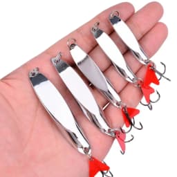 1PCMetal Spinner Spoon 7/10/14/18/21/28g Fishing Lure Hard Baits Sequins Noise Paillette with Feather Treble Hook Fishing Tackle