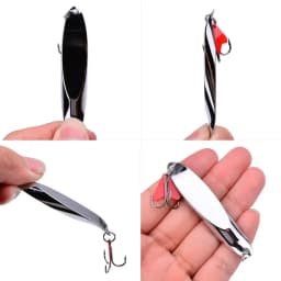 1PCMetal Spinner Spoon 7/10/14/18/21/28g Fishing Lure Hard Baits Sequins Noise Paillette with Feather Treble Hook Fishing Tackle