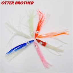 5pcs Squid Skirts Octopus Luminous Soft Lure 50mm/90mm/120mm Night Fishing Lure Glow Rubber Artificial Tuna Bait pesca