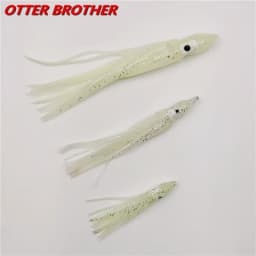 5pcs Squid Skirts Octopus Luminous Soft Lure 50mm/90mm/120mm Night Fishing Lure Glow Rubber Artificial Tuna Bait pesca