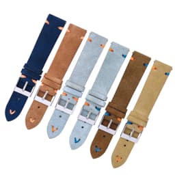 Suede Watch Straps 18mm 20mm Hand Stitched Beige Green Blue Suede Leather Watch Bands For Man Woman Quick Release Watch Bracelet