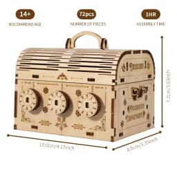 3D Wooden Puzzle DIY Treasure Box Model Building Kits Brain Teaser Projects for Adult Christmas Gifts