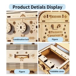 3D Wooden Puzzle DIY Treasure Box Model Building Kits Brain Teaser Projects for Adult Christmas Gifts