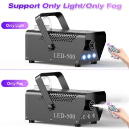 Gwong 500W RGB LED Colorful Smoke Machine LED Remote Fogger Ejector for Disco DJ Show Wedding Party Stage Light Effects Fog Machine