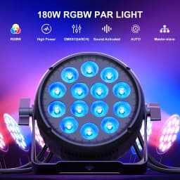 U'King 2PCS 180W RGBW Par Light DMX512 Stage Light 4/8CH 14x15W RGBW LED Par Light Colorful Effect Lighting for DJ Disco Party