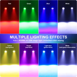 U'King 2PCS 180W RGBW Par Light DMX512 Stage Light 4/8CH 14x15W RGBW LED Par Light Colorful Effect Lighting for DJ Disco Party