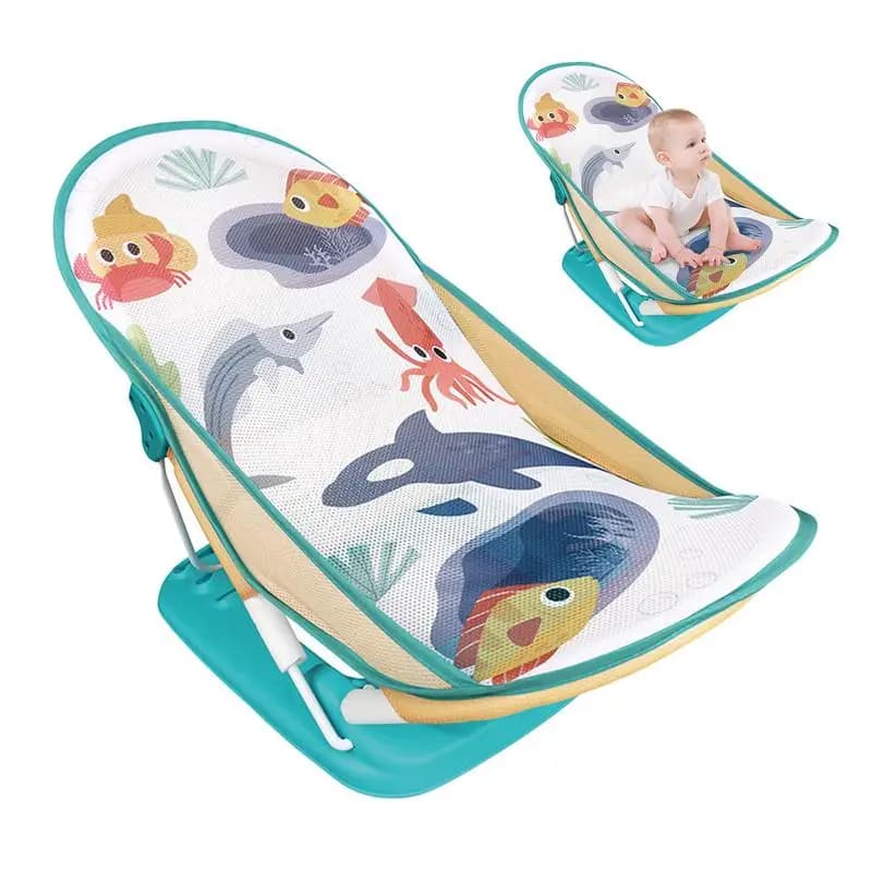 Foldable Toddler Bather Bathtub Foldable Toddler Bath Bather Seat Toddler Folding Shower Rack for Bathtub Counter Sink Bathroom