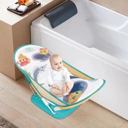 Foldable Toddler Bather Bathtub Foldable Toddler Bath Bather Seat Toddler Folding Shower Rack for Bathtub Counter Sink Bathroom