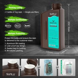 SUNLU 1KG Nylon-Like/Toughness 3D Resin 1000G/Bottle 405nm Rapid UV-Curing Photopolymer Resin for 4K/8K LCD/DLP/SLA 3D Printer