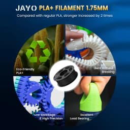 JAYO Updgrade 2.0 PLA+ 3D Filament 1.75mm PLA Plus 3D Printer Filament Neatly Wound 3D Filament PLA For FDM 3D Printer 5 Rolls