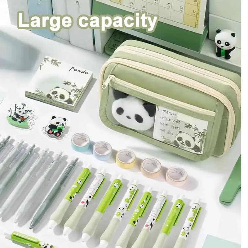 Pencil Case Cute Panda Pencil Case Large Capacity Animal Pencil Case Panda Stationery Case Pencil Pouch With Zipper for Pens