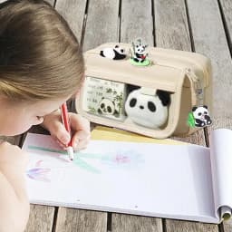 Pencil Case Cute Panda Pencil Case Large Capacity Animal Pencil Case Panda Stationery Case Pencil Pouch With Zipper for Pens
