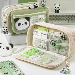Pencil Case Cute Panda Pencil Case Large Capacity Animal Pencil Case Panda Stationery Case Pencil Pouch With Zipper for Pens