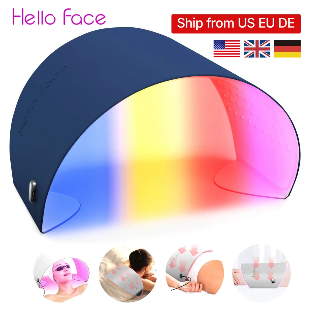 Hello Face L6 LED Face Mask Professional PDT Light Device Mask with Red Infrared Light SPA Facial Body Beauty Device