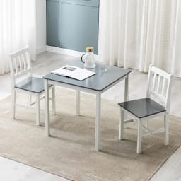 mcc direct Classic Solid Wooden Dining Table and 2 Chairs Set Kitchen Home 2+1