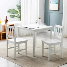 mcc direct Classic Solid Wooden Dining Table and 2 Chairs Set Kitchen Home 2+1